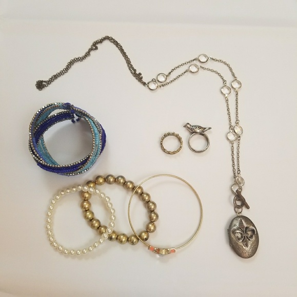 Fashion Jewelry Lot - Rings, Bracelets, Locket - Picture 1 of 6